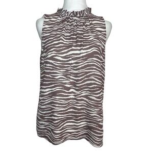 Loft Animal Print Halter Top Sleeveless Tie Back Casual Business Size X Small
